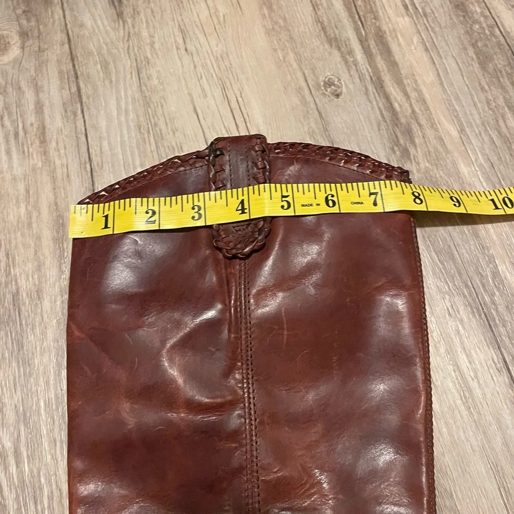 Frye Melissa Whip Tall Pull On Boots Size 9.5 Distressed Brown Leather Riding - Picture 16 of 16